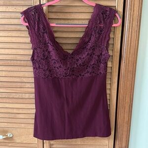 Dressy top in eggplant